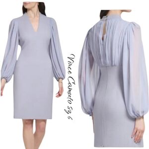 Vince Camuto Gray Cocktail Shift Knee Length Dress NWT sz 6